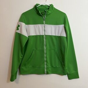 Under Armour Mens M Full Zip Jacket Green St Patricks Day All Season Gear Flaw